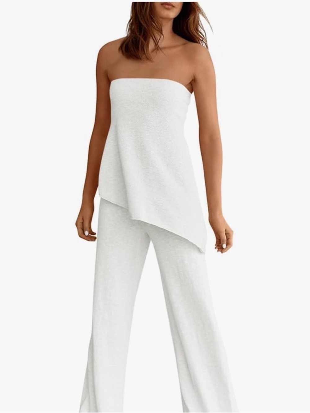 Strapless Asymmetric White Set